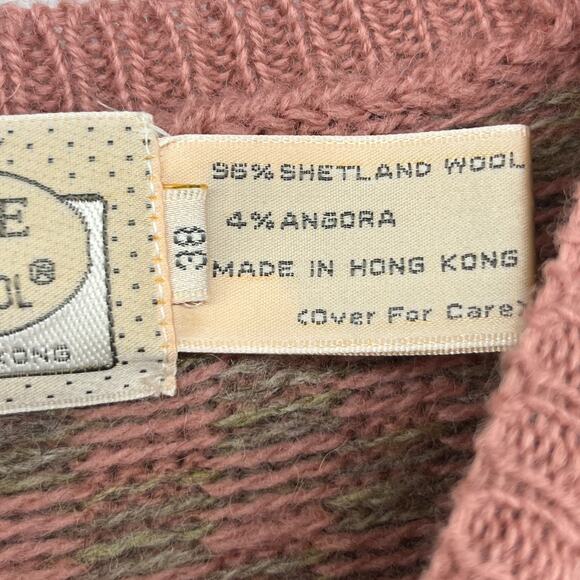 MOUSSIE Sweater 38 CatsWool Blend 70s Susan Brisol Jacquard Floral Jumper VTG HK - Picture 11 of 14